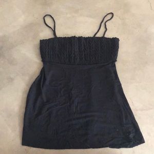 high end black tunic